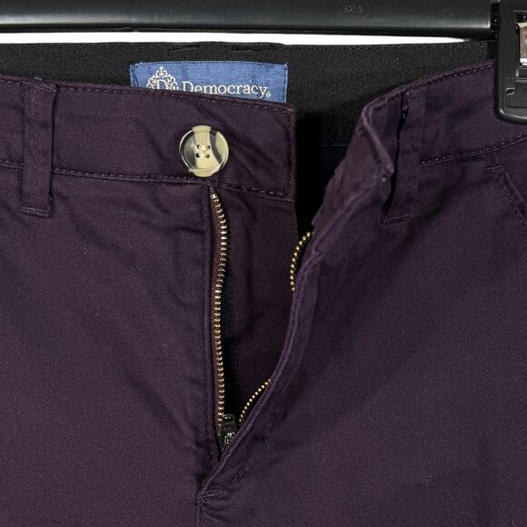 Democracy SZ 0 “Ab”solution Straight Trouser Pants Stretch Zip-Fly Pocket Purple - Picture 3 of 10